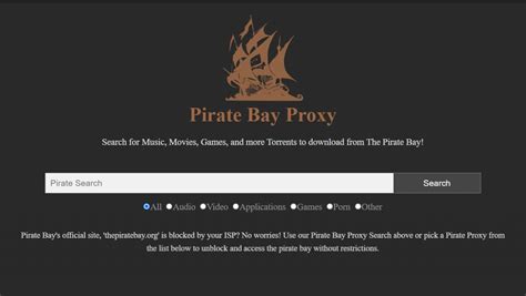 pirate the bay proxy|pirate proxy 2023 list.